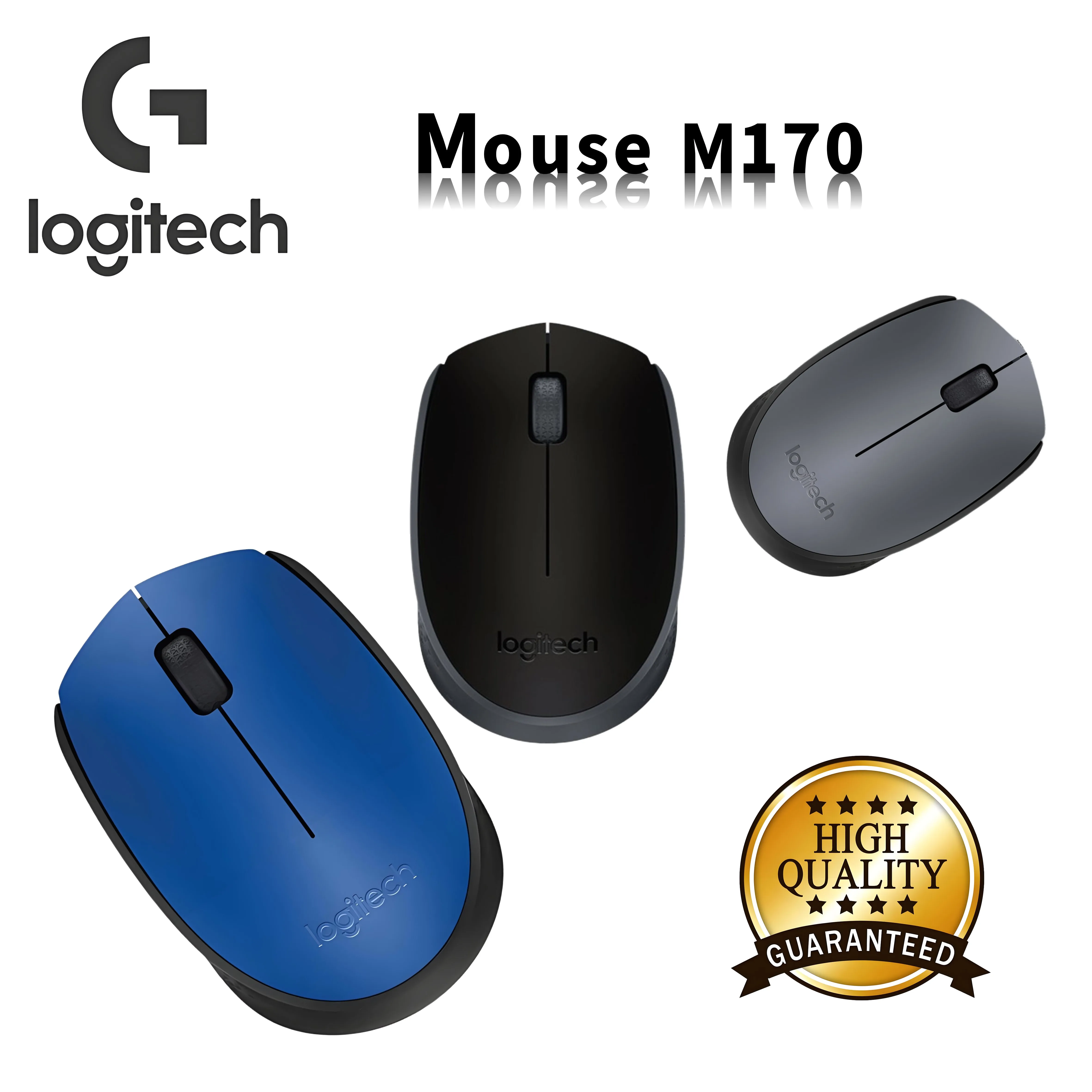Logitech M170 M-Series Wireless MouseErgonomic Design Reduces Hand Fatigue, 2.4 GHz USB Mini Receiver, Multiple Color Options