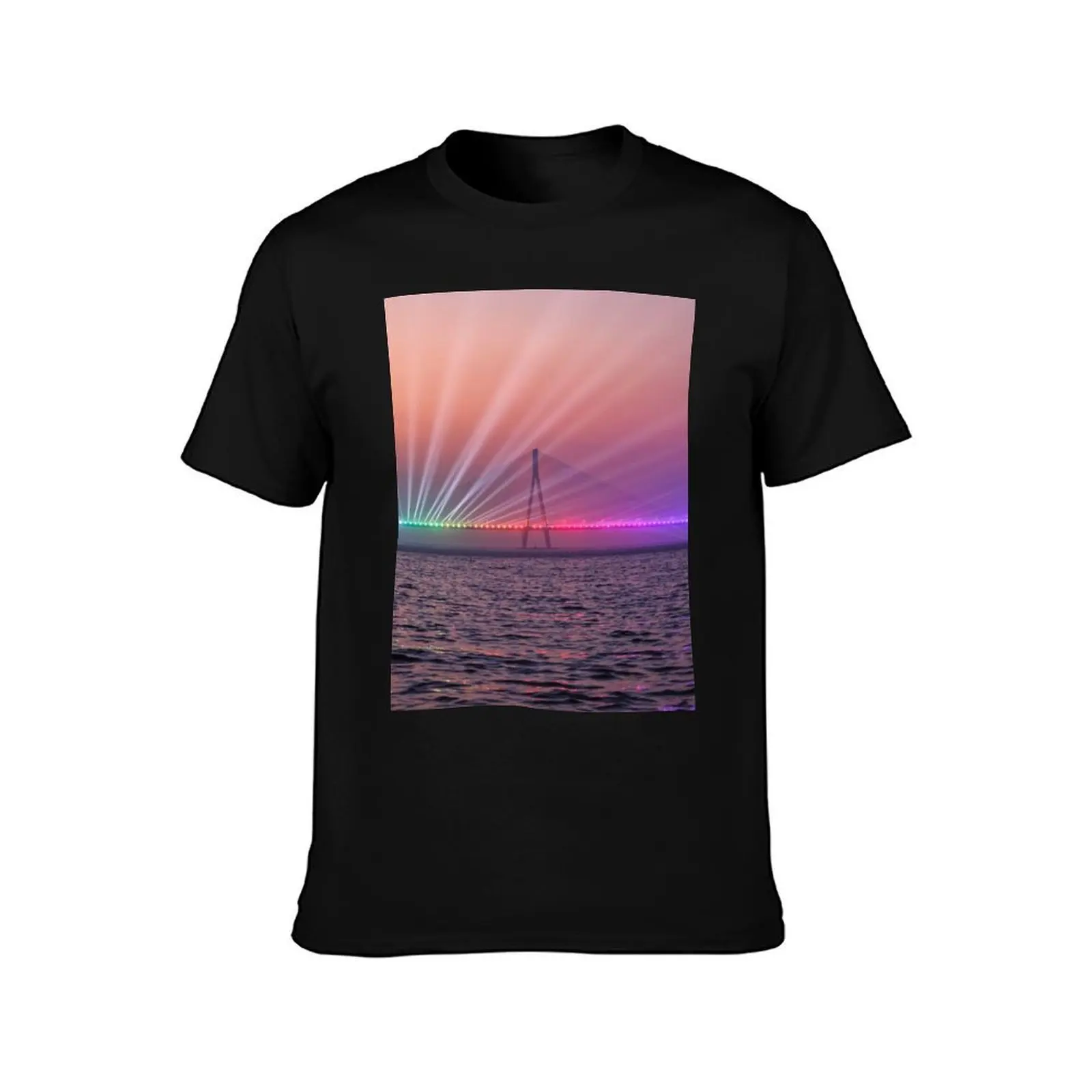 Mumbai Sea Link Bridge illuminated India, modern art, wall art, print, personalised gifts, custom printed gifts T-Shirt