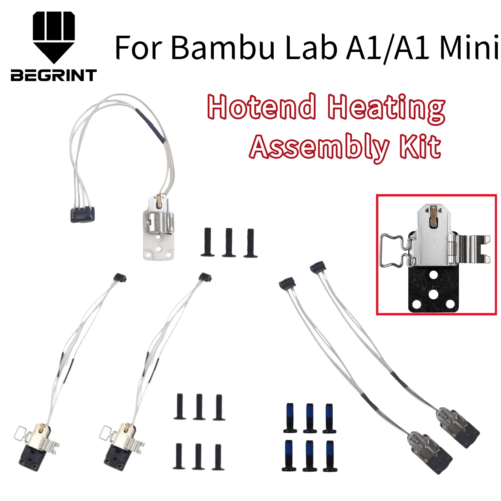 

Hotend Heating Assembly Kit For Bambu Lab A1 A1 Mini, High Temp Resistant Heating Core Replace Component 3D Printer Parts