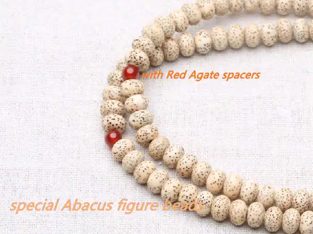 Beige Star Moon Lotus Bodhi Beads Bracelets Buddhist 108 Bodhi Beads Prayer Mala BRO854