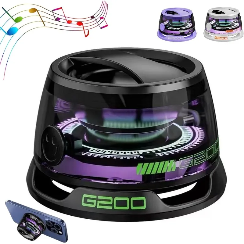 

Ультра портативный динамик G200 с магнитным зажимом BT5.3, мини-звуковая коробка RGB, 20 часов воспроизведения, офисный автомобиль, путешествия, необходимый голосовой помощник