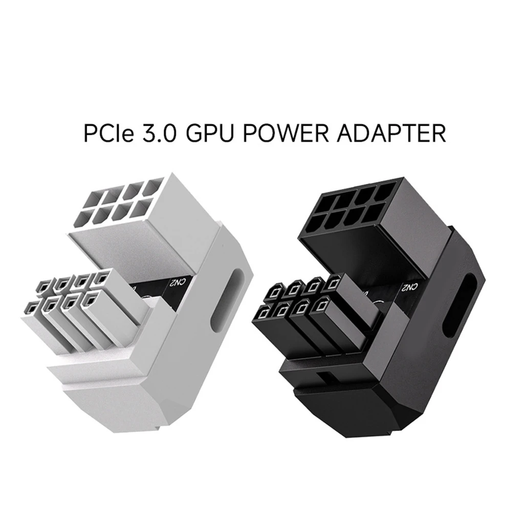 

1pc Aluminum 8Pin PCIe GPU Power Adapter 180 Degree Angled Connector Design for Graphics Card Reverse Type Accessories