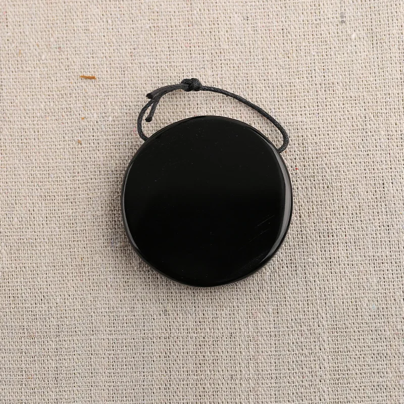 B&F Round lion sculpture Obsidian pendant bead, Handmade Natural stones beads, Polished Stones for jewelry Making Supplies