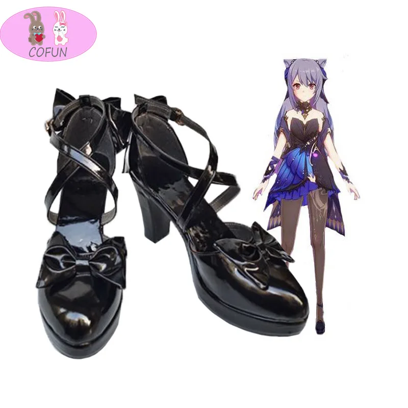 Game Genshin Impact Cosplay Opulent Splendor Keqing High Heels Anime Project Ningguang PU Sandals Halloween Women Shoes Lolita