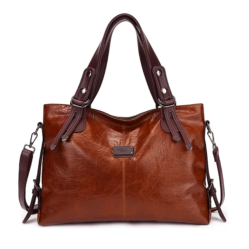 Bolsa Crossbody de couro macio para mulheres, grande capacidade, ombro Slung, bolsa feminina, sacola de alta qualidade