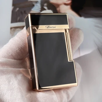 ใหม่ Derui Windproof แก๊สพองไฟแช็ก Jet PING Bright เสียงท่อซิการ์ไฟฉายไฟแช็ก Compact Butane Flint ไฟแช็กผู้ชายของขวัญ