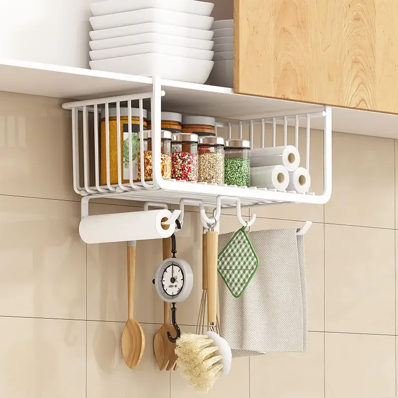 Rak Penyimpanan Gantungan Lemari Logam Keranjang Gantung Kabinet Multifungsi Dapur Rumah Kreatif Baru