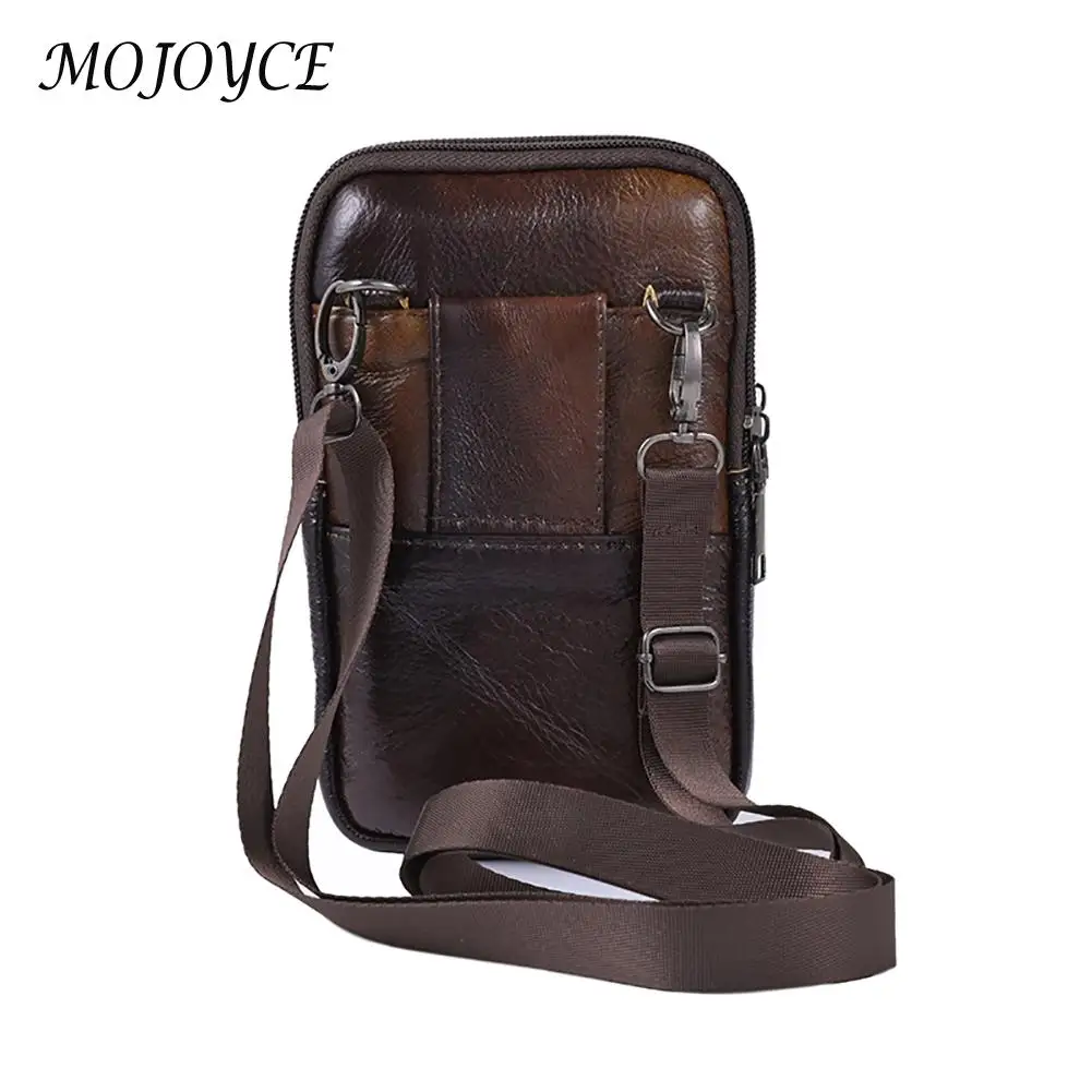 Vintage Men Cowhide Leather Shoulder Crossbody Bag Waist Fanny Pack Male Belt Bum Bag For Travel Casual Phone Messenger Handbags