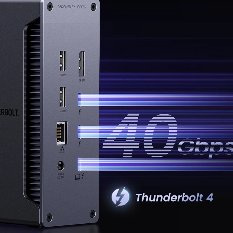 Imagem -03 - Estação de Ancoragem Ugreen-thunderbolt Revodok Max 13 em 40gbps Tbt4 Dual K60 hz Único Khz 30hz 2.5g Rj45 10gbps Usb & c sd & tf 40