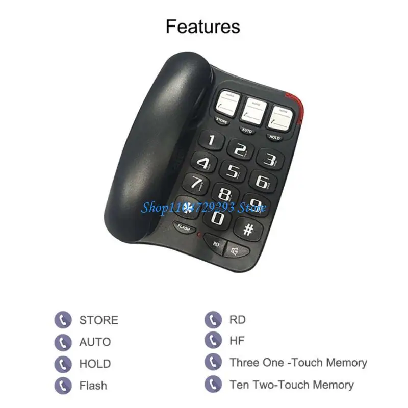 Y2GD Ringtone Loud Telepon Rumah Tetap Untuk Lansia dan Individu Gangguan Pendengaran