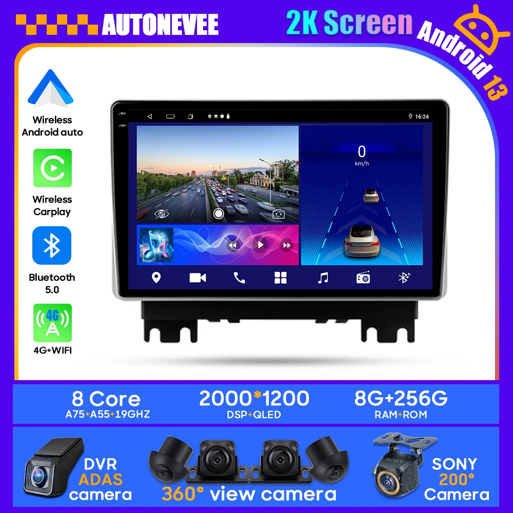 

Android Player Car For Changan Kaicene F70 2019 - 2023 Head Unit Multimedia Carplay Auto Wireless GPS Navigation No 2din DVD 2K