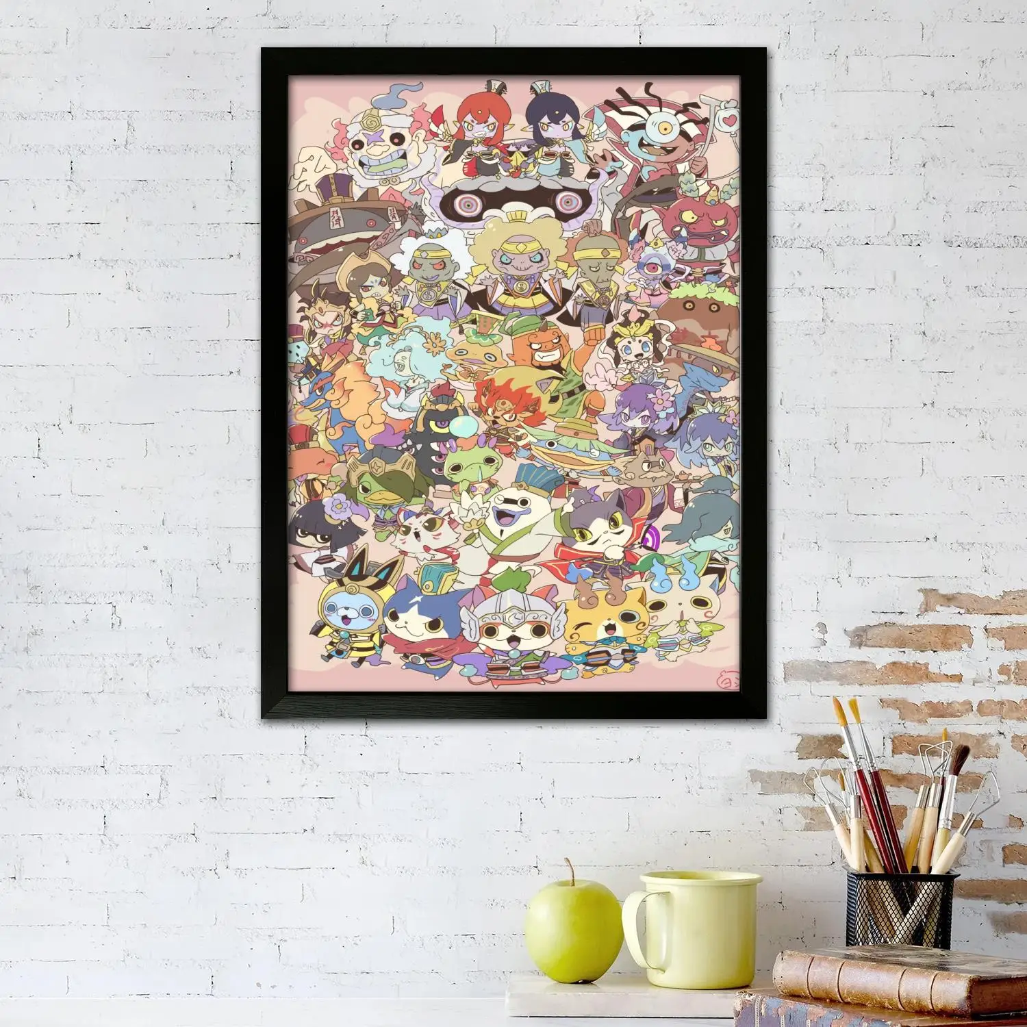 yo kai watch cartoon Canvas Art Poster, Wall Art, Picture Print, Modern Family, Bedroom Decor, Posters,Decorative painting