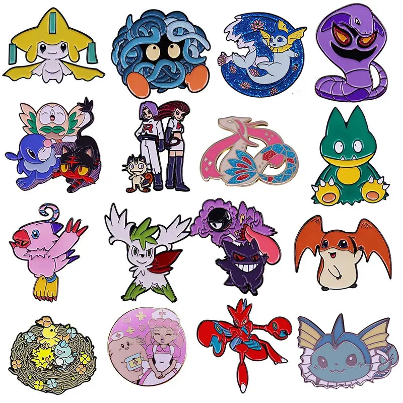 Anime Games Pokemon Series Enamel Pins Collect Kawaii Spirit Metal Cartoon Brooch Backpack Hat Bag Collar Lapel Badges