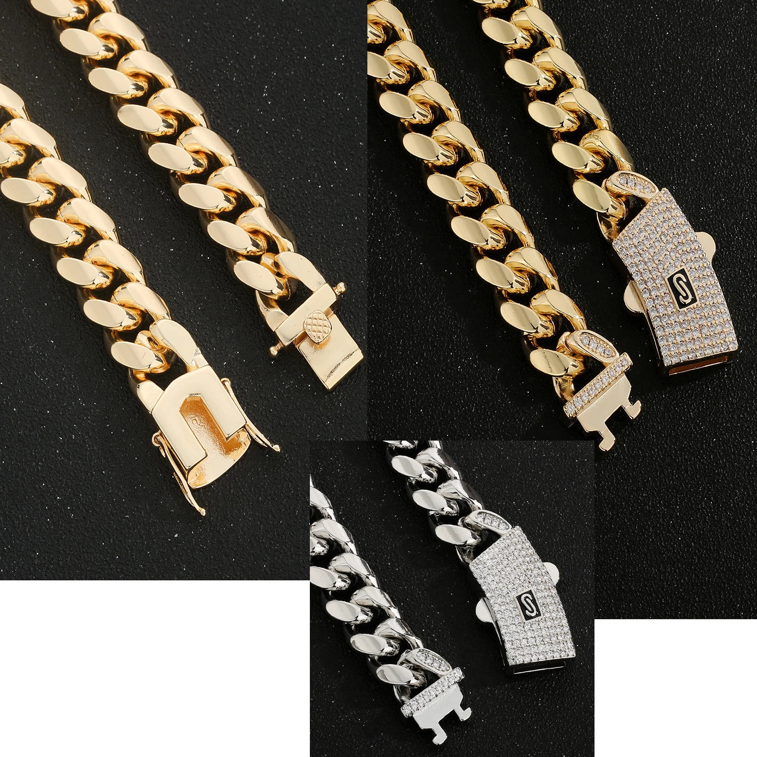 16mm Wide Thick Cuban Link Chain Unisex, 14K Gold Plated Long-Lasting Finish Hip-Hop Jewelry, Customizable Wholesale Available