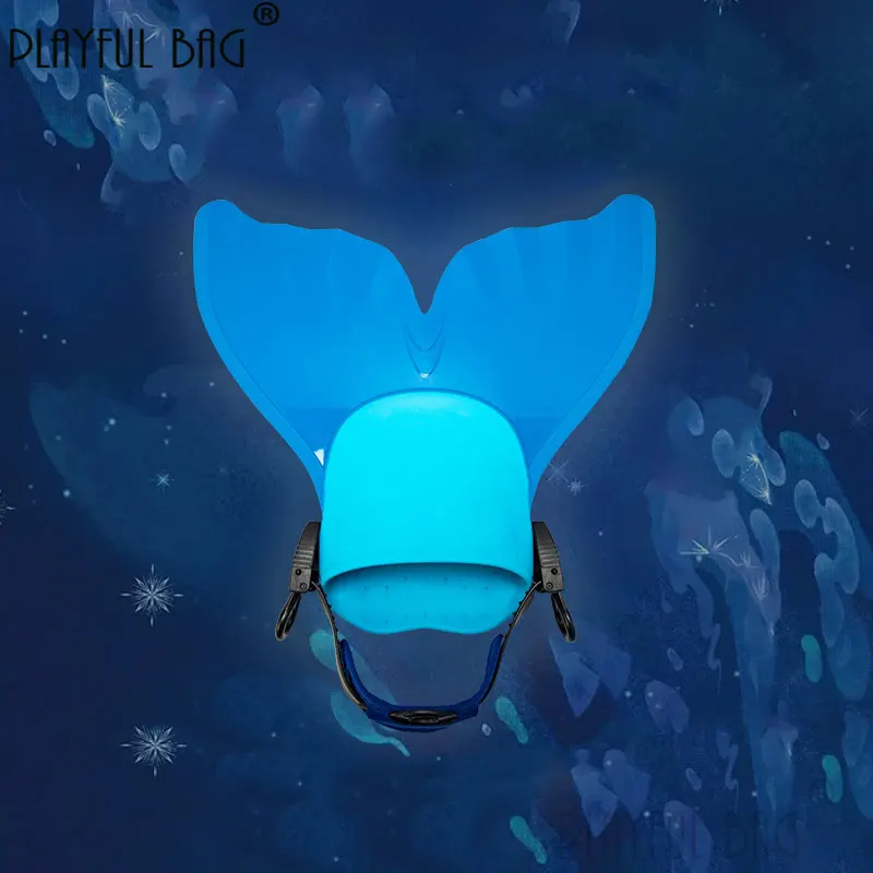 Playful bag Mermaid tail children's free diving fins teen girls swimming training fins Natural rubber E183