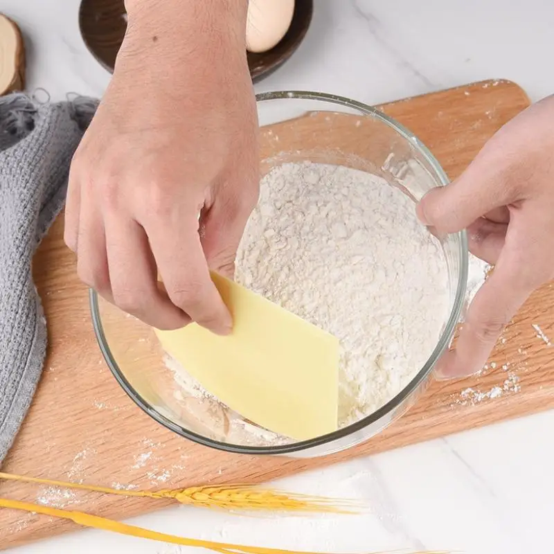 2pcs Versatile Dough Scraper Bowl Food-safe Plastic Dough Cutter Flexible Bench Multipurpose Food Scrappers For Bread Dough