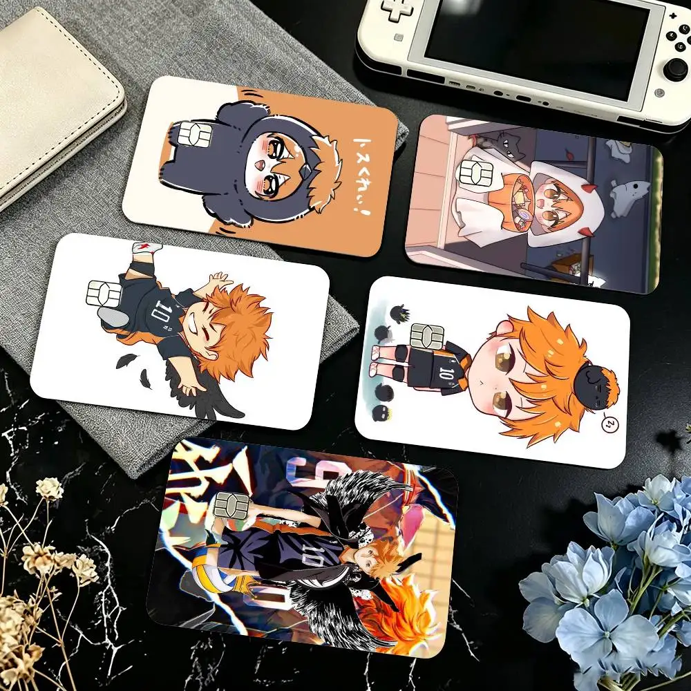 Anime H-Haikyuu S-Shoyo Hinata  Credit Card HD Stickers Game Card Decal Small Chip Waterproof Sticker Gift