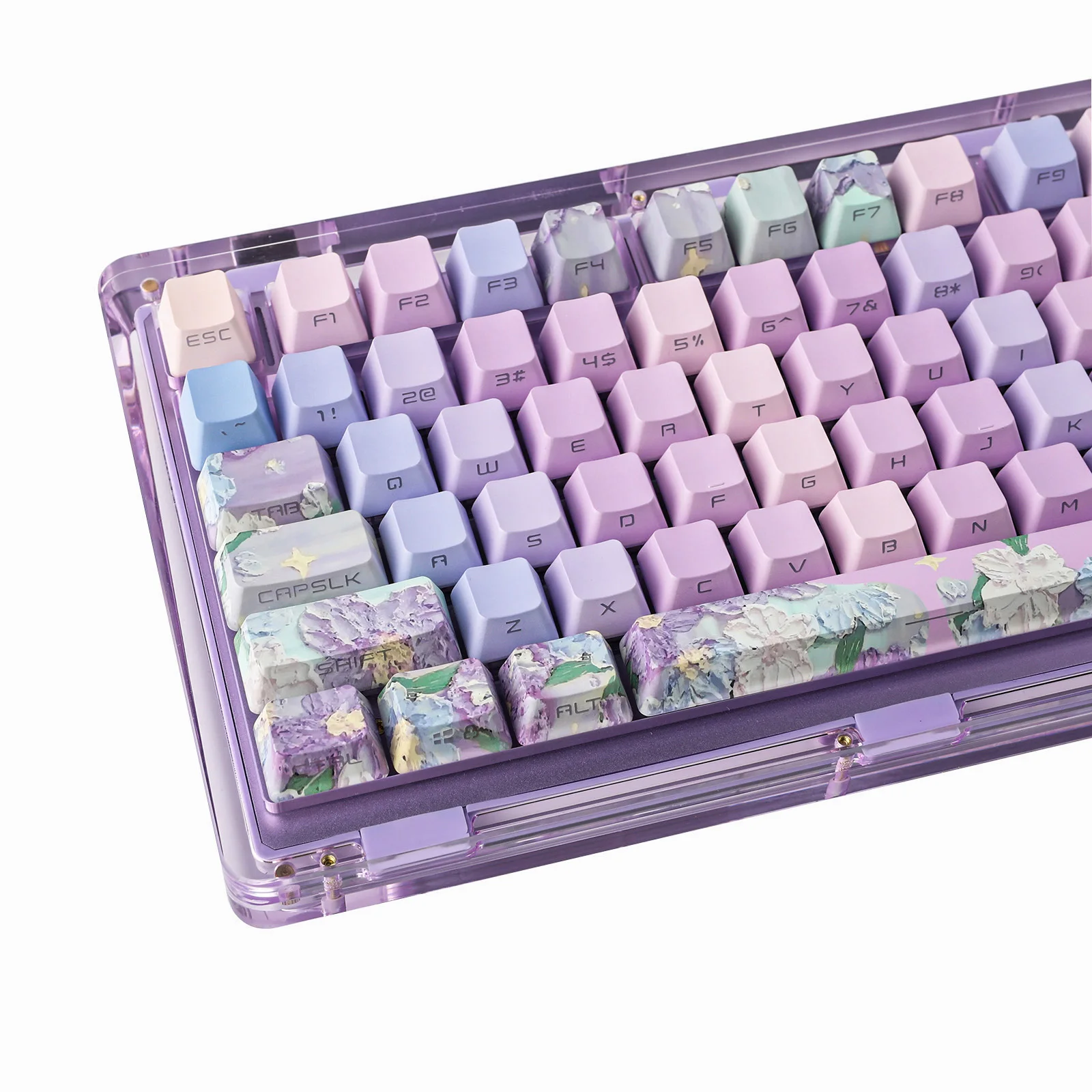 メカニカルゲーミングキーボード、バイオレットキーキャップセット、133キー、oemプロファイル、pbt用のフルキーキャップセット