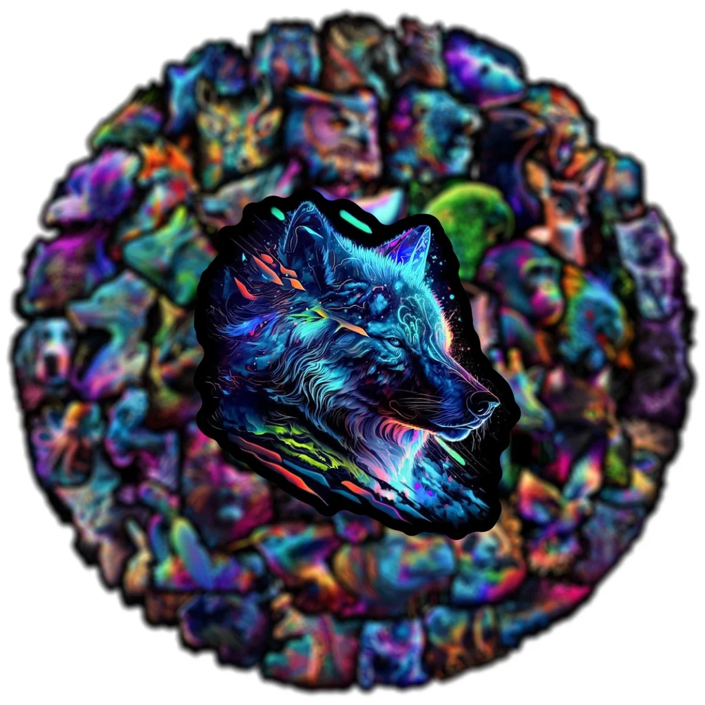 50PCS Neon Colorful Wild Animals Waterproof Graffiti Stickers for Helmet Bicycle Hand Account Pencil Case Decals view 5