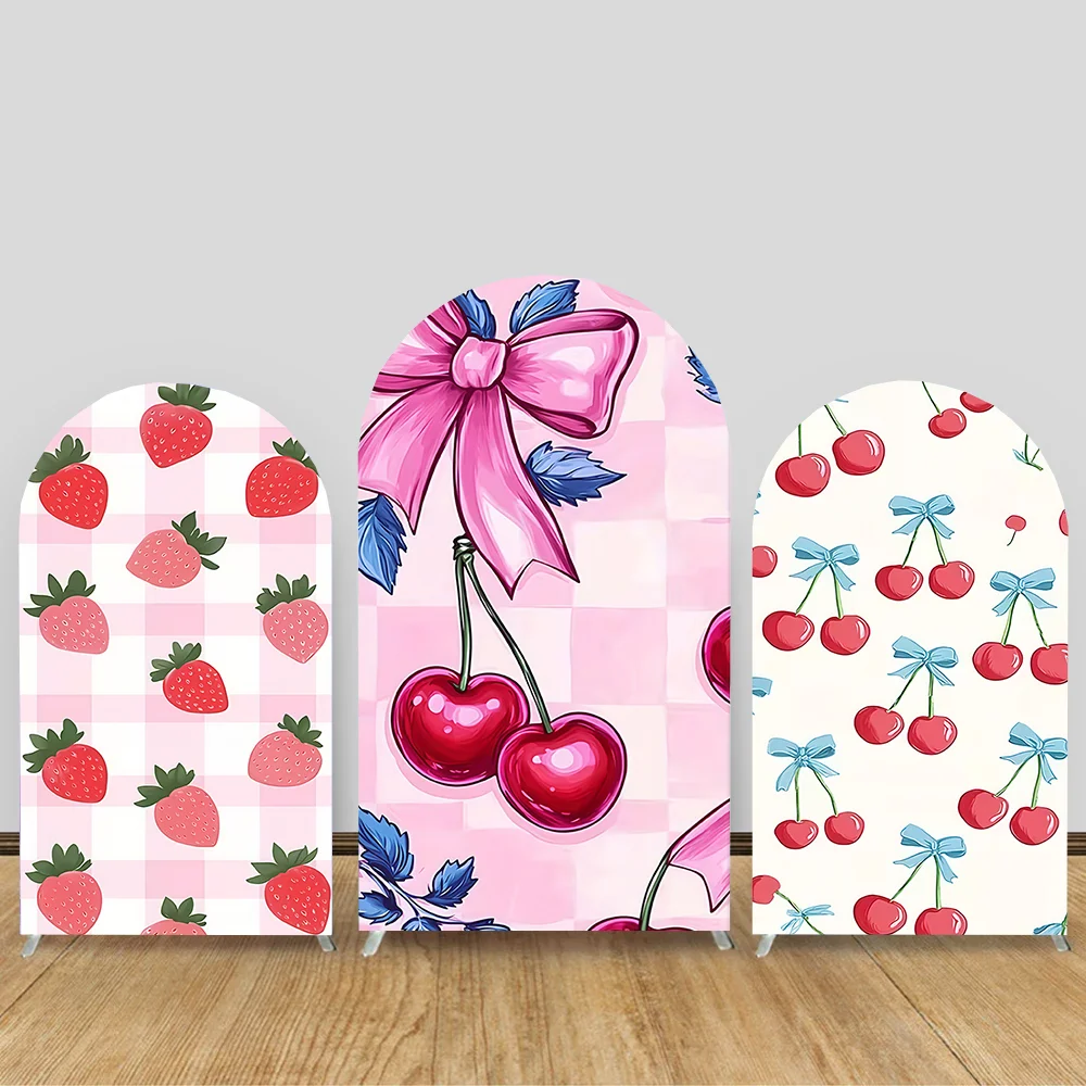 

Red Strawberry Theme Birthday Party Decor Arch Cover Backdrop Baby Shower Baby Kids Portrait Custom Elastic Arch Covers