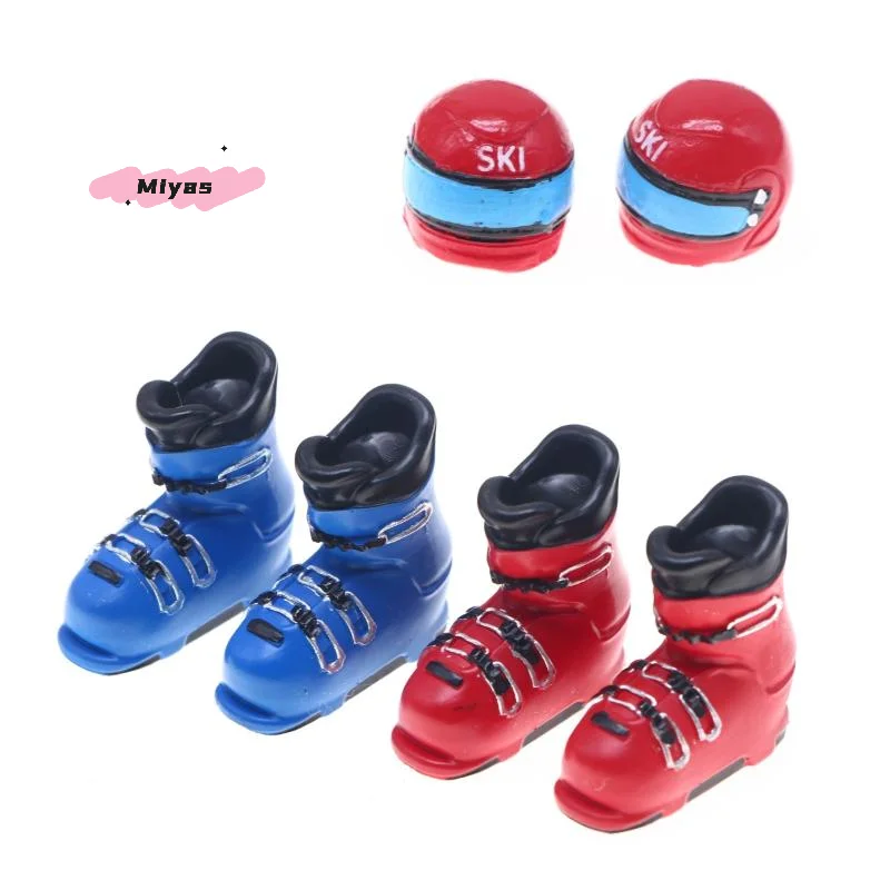 قطعة واحدة من ديكور مشهد التزلج الشتوي المصغر لبيت الدمى 1/12 - قبعات التزلج على الجليد - ملحقات بيت الدمية #2