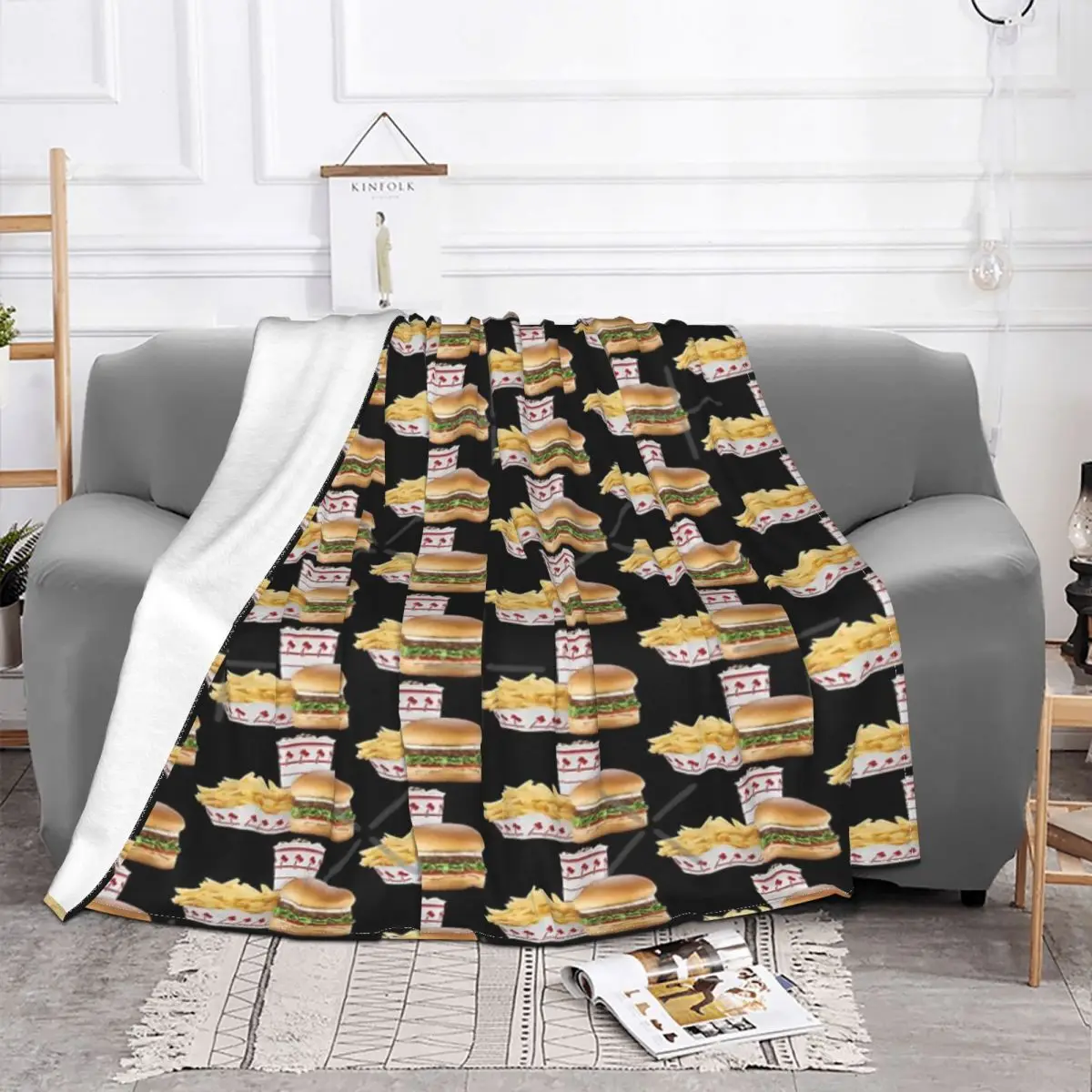 In-N-Out Burger Plush Bed Blanket Blankets & Throws Blankets And Throws Throw Blanket