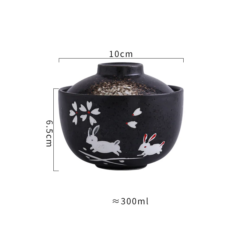 Japanese Ceramic 4.25Inch Stew Pot Bowl With Lid Steam Egg Soup Bowls Small Steaming Cup Slow Cooker Home Restaurant Tableware