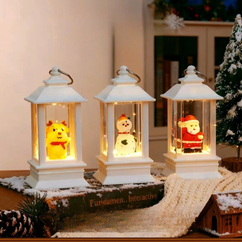 Christmas Night Light Led Water-filled Lamp Interior View Figurine Lamp Snowflake Floating Crystal Ball Lamp Festival Decoration