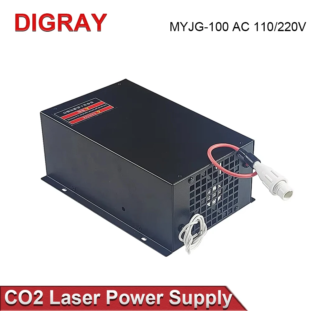 

Источник питания CO2-лазера DIGRAY MYJG 100 Вт поддерживает напряжение 110/V220 В и используется для станков лазерной гравировки и резки мощностью 80 Вт.