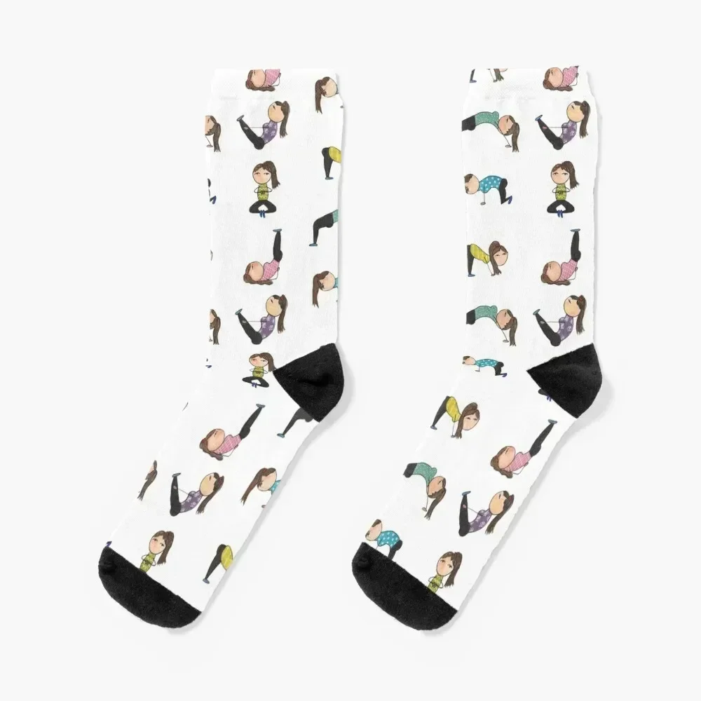 

Yoga Pose Girl Socks custom cycling halloween with print Men Socks Women's