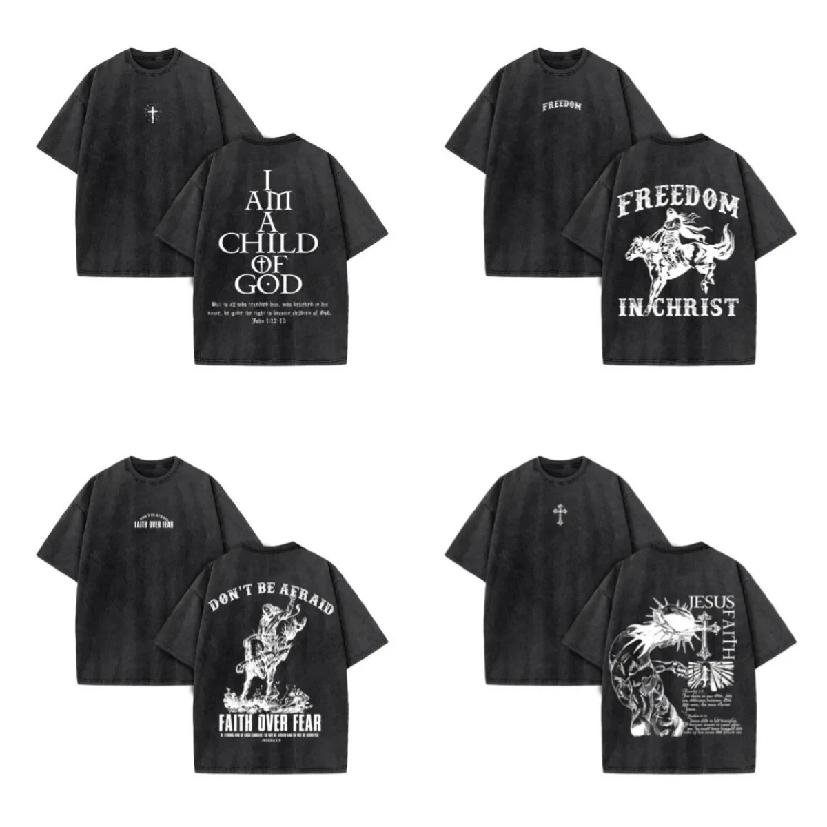 

New Summer Christian Jesus Men T Shirt Wash Short Sleeve Street Print Vintage T Shirt Oversize T Shirt for Men and Women