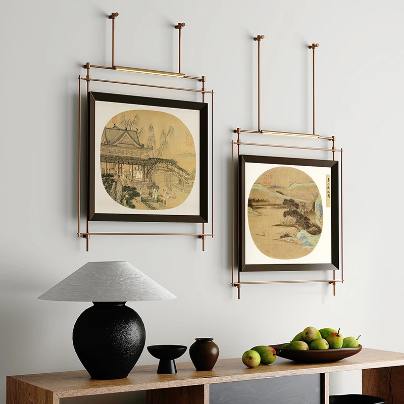 

Medieval style living dining room wall retro metal rod classical hanging painting entrance three-dimensional wall hanging