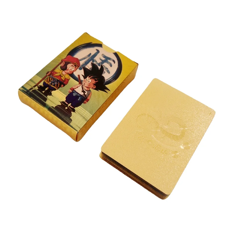 Collection de cartes Dragon Ball pour enfants, métal doré, Goku, végéta, anglais, bataille, cadeau de Noël