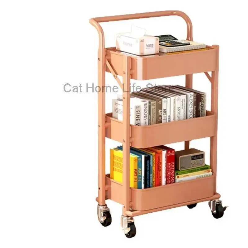 

Room Auxiliary Trolleys Wood Trolley for Living Professional Beauty Salon Furniture Makeup Box Hairdresser Rolling Utility Tool
