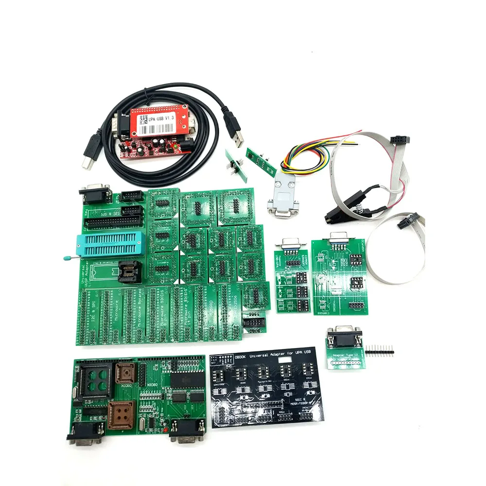 UPA USB V1.3 Full Kit Universal Adapter UUPA TMS NEC Eeprom Board 8 Soic Clip  Jumper Connector Cable  ECU Key Programmer  Tools