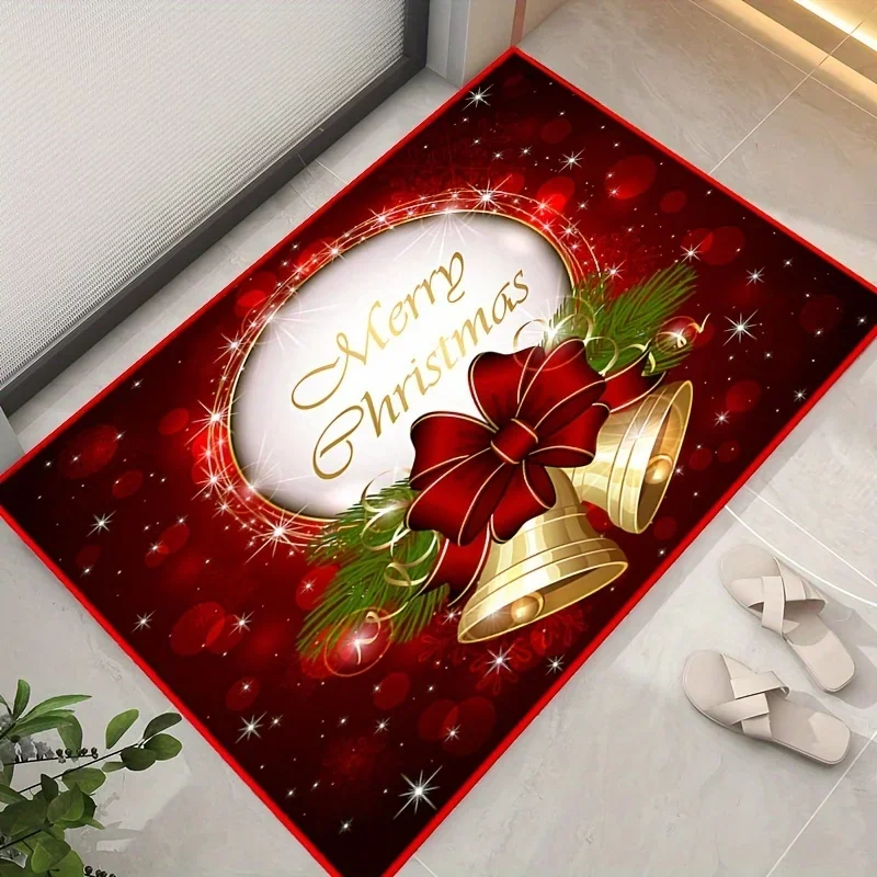 Christmas Non-slip Mat for Doorway Bathroom Welcome Door Mats Home Decor Kitchen Hallway Balcony Rugs Christmas Decorations