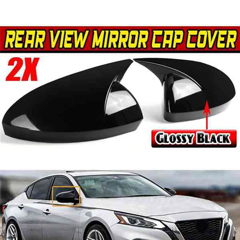 Glossy Black Side Rearview Mirror Cover Cap Mirror Shell Case Trim for NISSAN ALTIMA SENTRA 2019-2022 Mirror