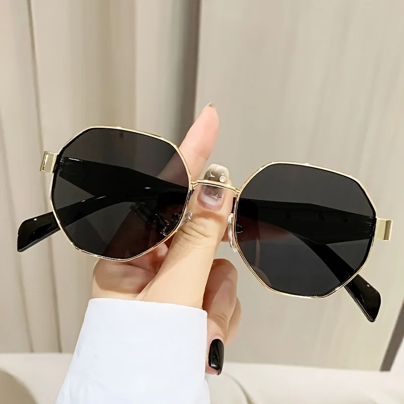 Neue Retro-Metallrahmen Polygonale Metall-Retro-Rundbrille, Modische und Trendige Sonnenbrille – Detail 3