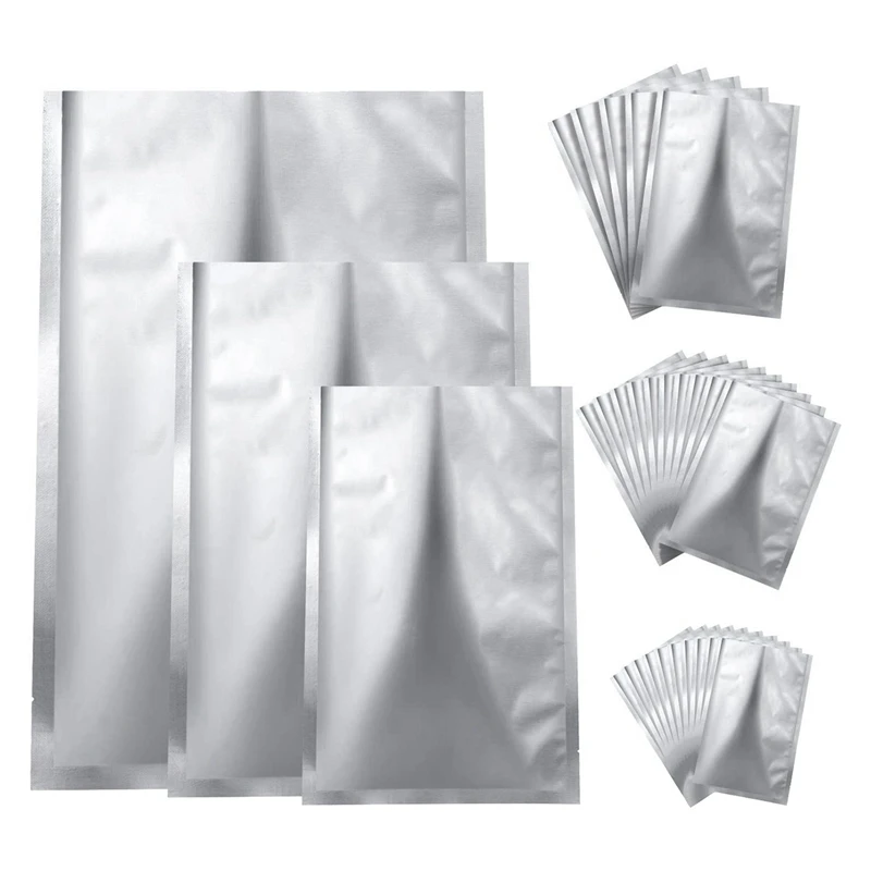 

50 Pieces 3 Sizes Mylar Aluminum Foil Bags,Foil Flat Heat Sealing Bags Storage Bags Pouch For Food Coffee Tea Beans