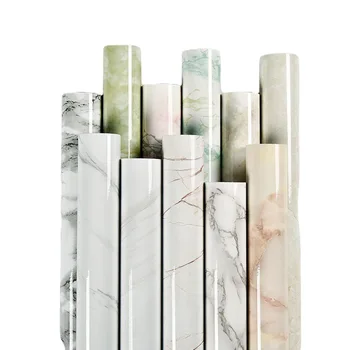 대리석 비닐 벽지 롤 방수 벽 스티커, 욕실 테이블 주방 가구 장식용 접착 스티커