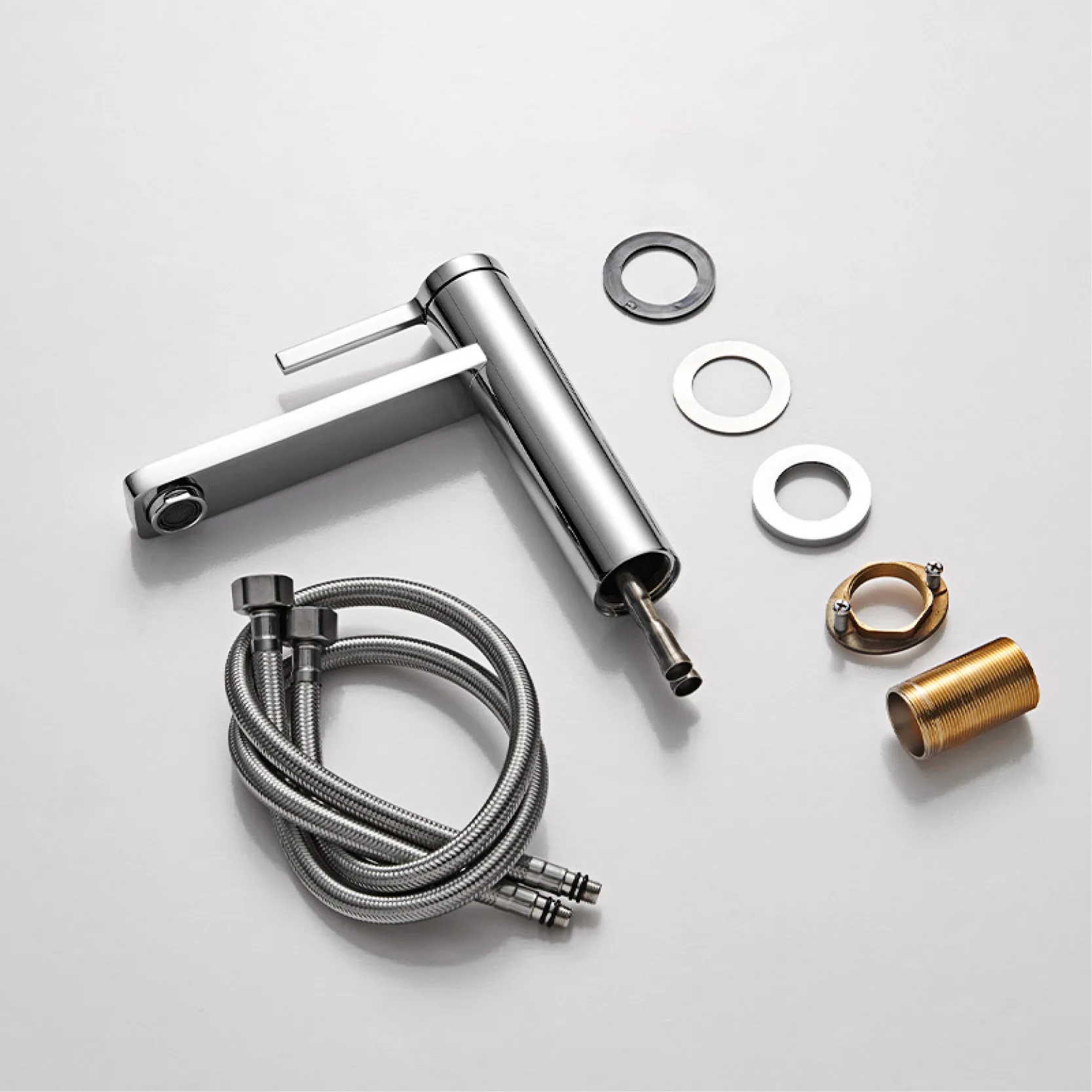 Imagem -06 - Champagne Ouro Banheiro Torneira de Bronze Design Simples Único Furo Único Punho Frio e Quente Duplo Controle da Bacia Dourada