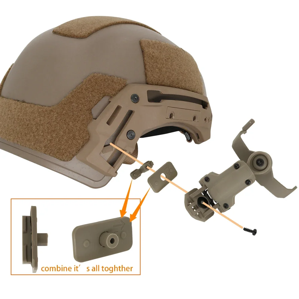 Adaptador de riel de soporte de casco táctico, convertidor Compatible con casco de M-LOK, accesorios