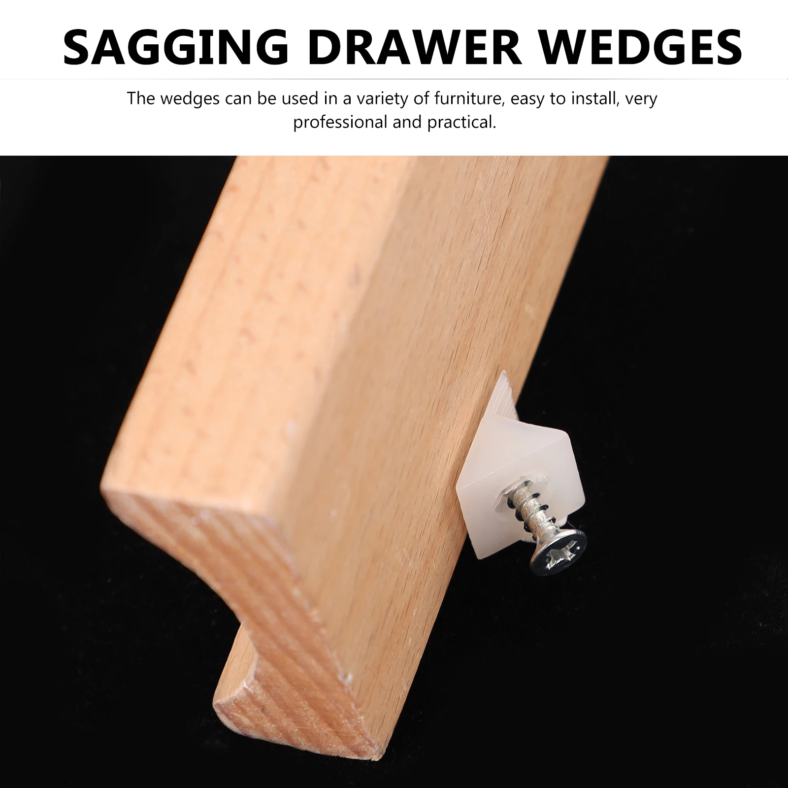 

100Pcs Cabinet Shelf Supports Drawer Wedges Durable PP Iron Corner Braces Dresser Reinforcement 45 Degree Furniture Repair