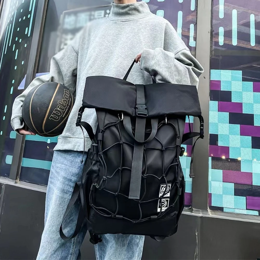 Motorcycle Helmet Backpack Large Capacity Travel Bag Safety Reflective Riding Bag Suction Bag Recreational Sports Basketball Bag