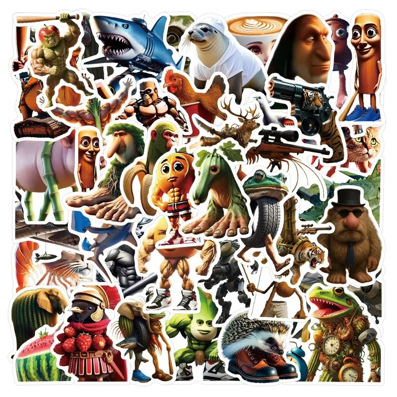 100pcs Cute Cartoon The Classic of Mountains and Seas Creative Personalized Graffiti Decorative Stickers