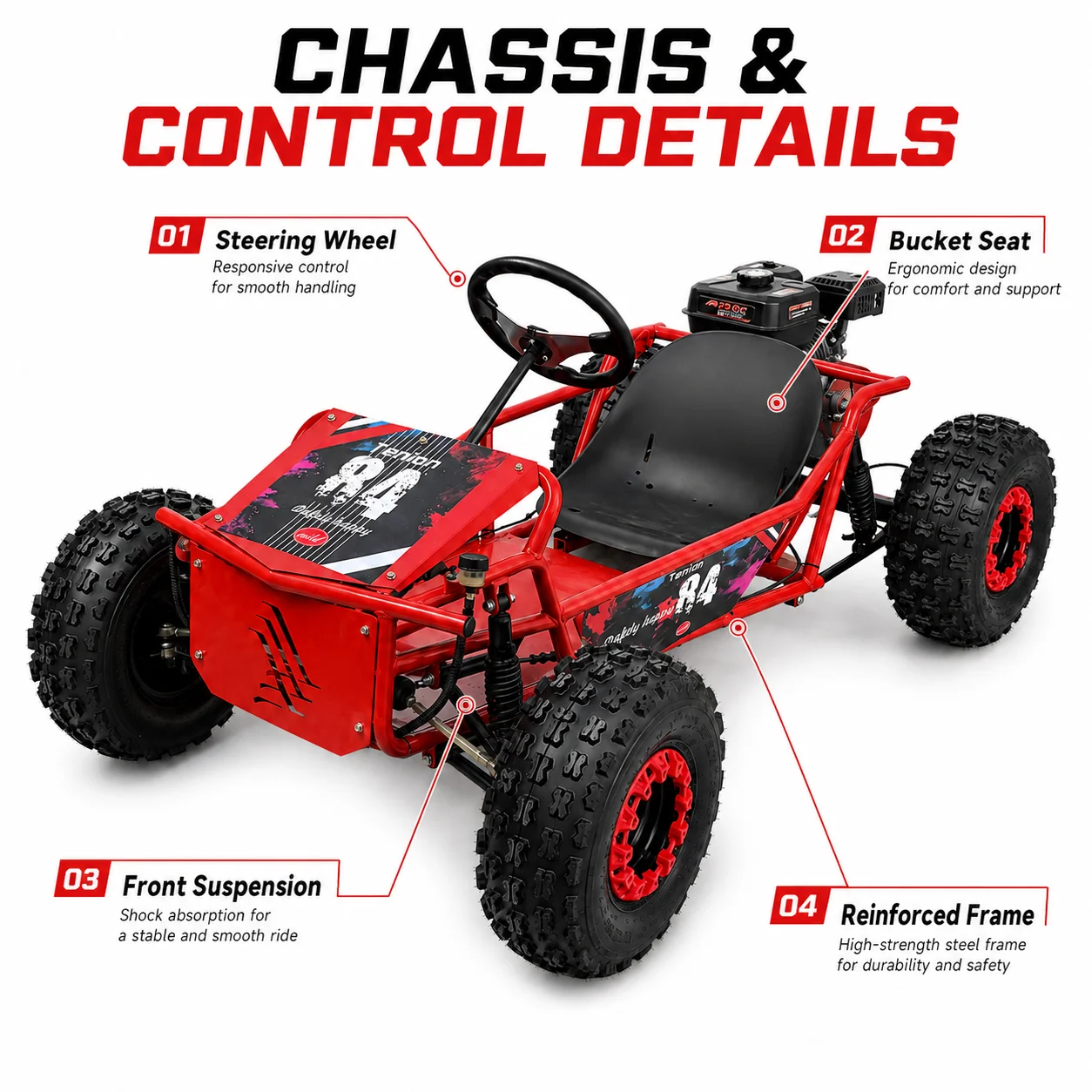 Gas Go Kart 212CC, 4 Stroke Al - đánh giá và giá Kids Outdoor Vehicles