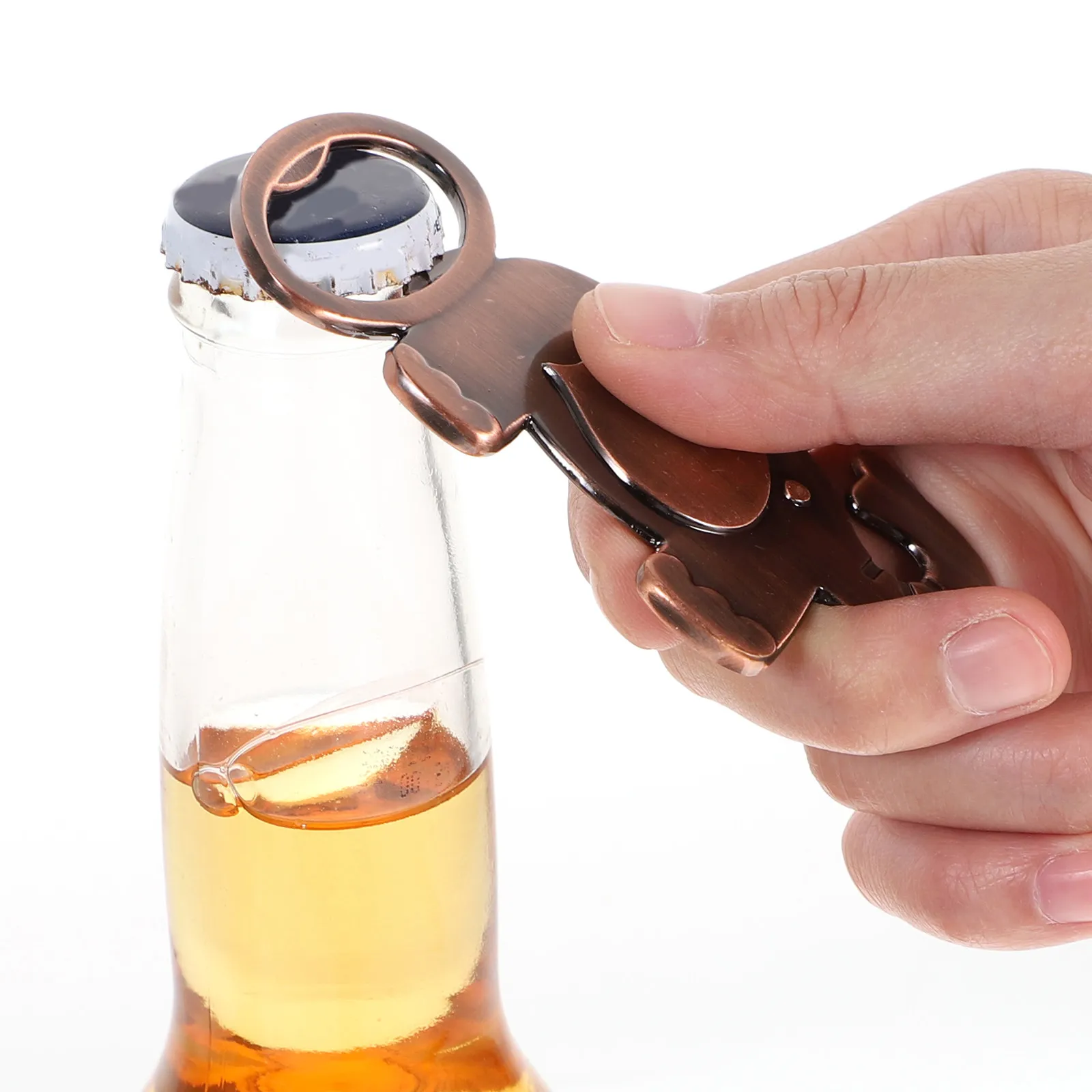 Vintage Elephant Shaped Bottle Opener Keychain Animal Keyring Backpack Hanging Key Ornaments
