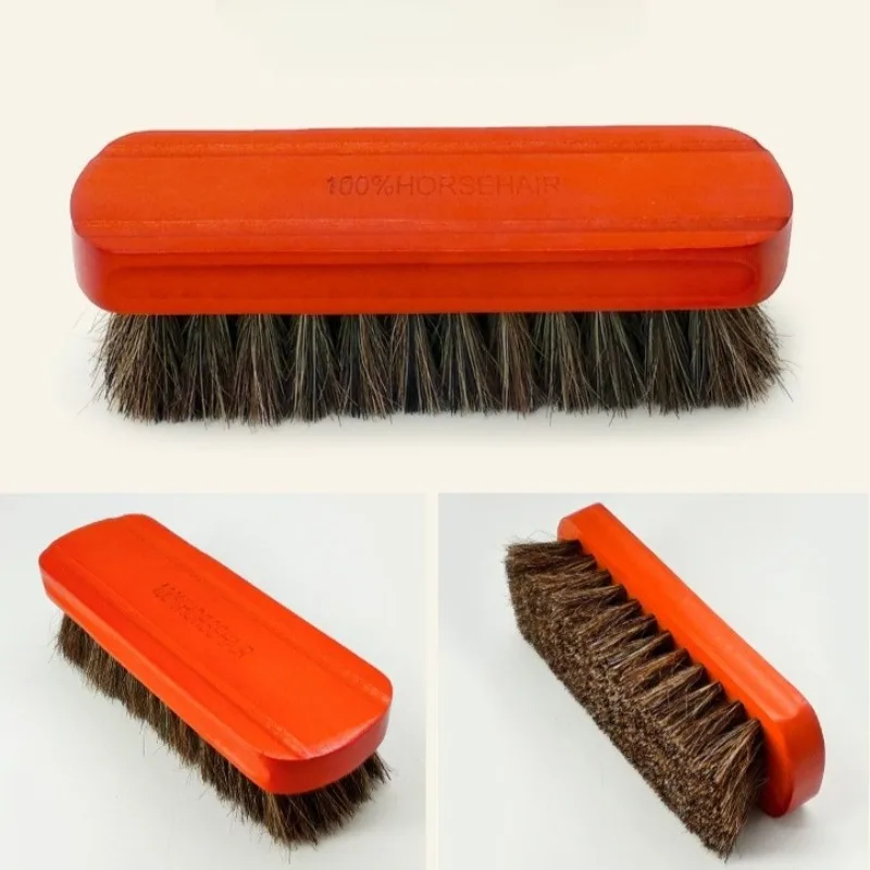 Genuine Horsehair Wooden Brush Car Detailing Polishing Buffing Brush Seat Handle Dashboard Roof Cleaning Premium Car Wash Brush