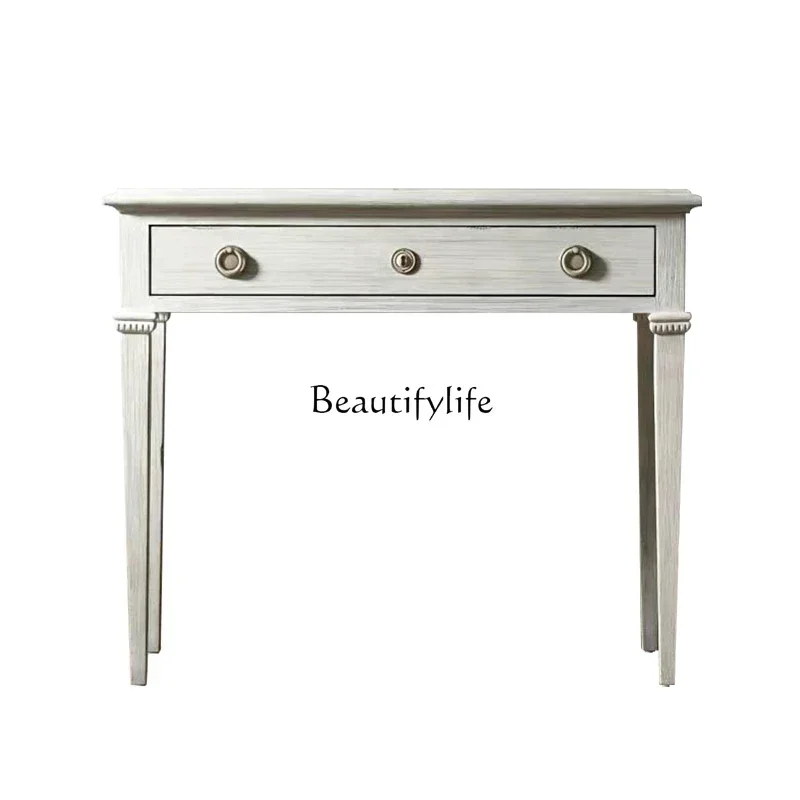 

ld 38 American light luxury solid wood computer desk simple small apartment study writing dressing table