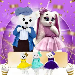 Wedding Bunny Teddy Bear Mascot Costume Fancy Dress Birthday Party Girl Halloween Stage Shows Performance Costumes For Adult